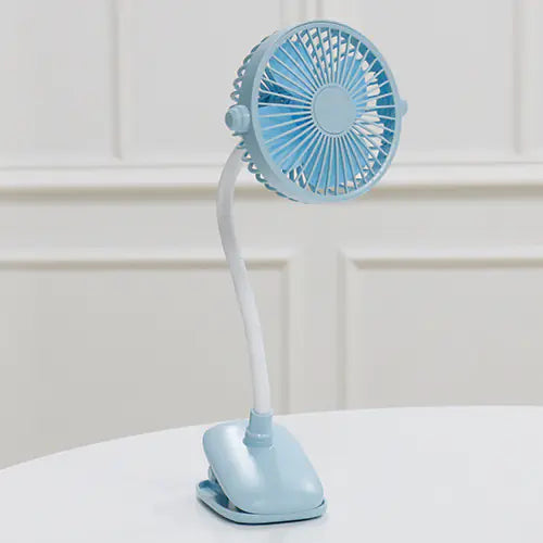 Rechargeable Clip Fan with Colorful LED Lights