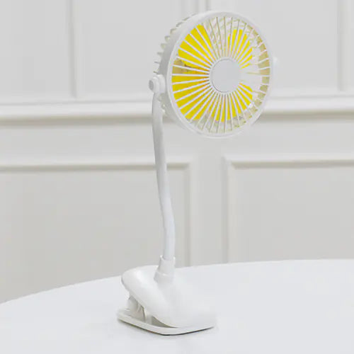 Rechargeable Clip Fan with Colorful LED Lights