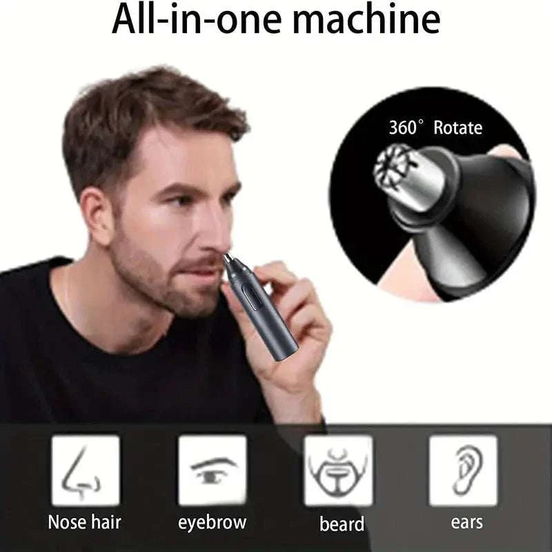 Electric Nose and Ear Hair Trimmer - Compact Grooming Tool
