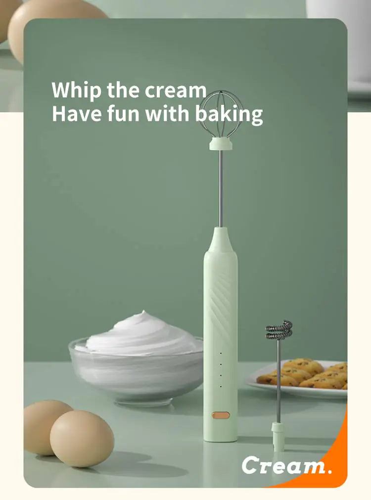 Rechargeable Handheld Electric Milk Frother Mixer