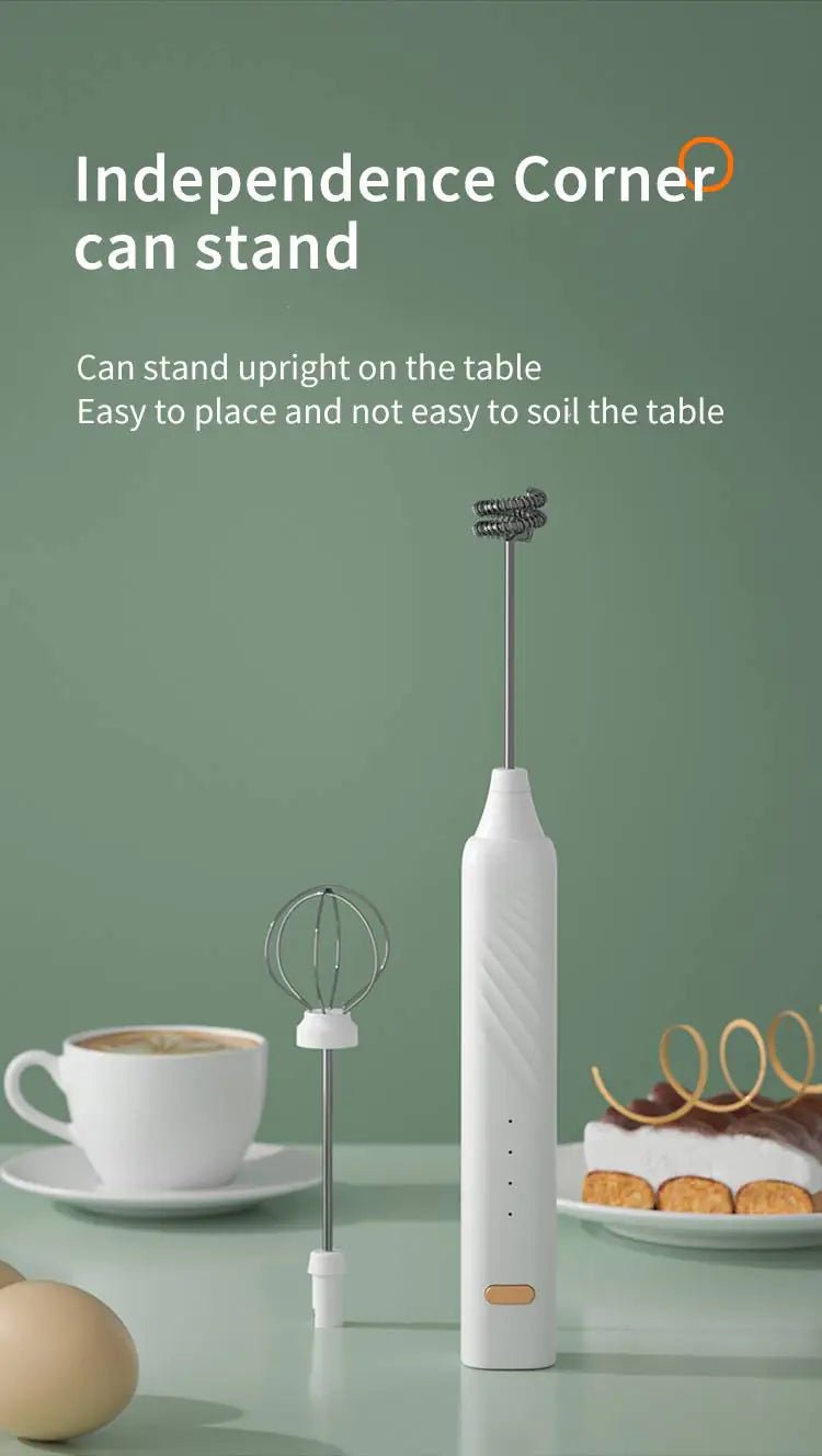 Rechargeable Handheld Electric Milk Frother Mixer