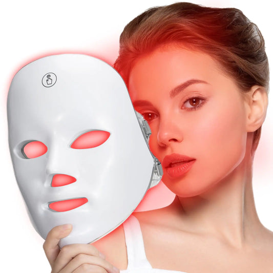 SUERBEATY Red Light Mask For Face 7-1 Colors Red Light Face Mask Facial Mask Skincare At Home Cordless Portable and Rechargeable