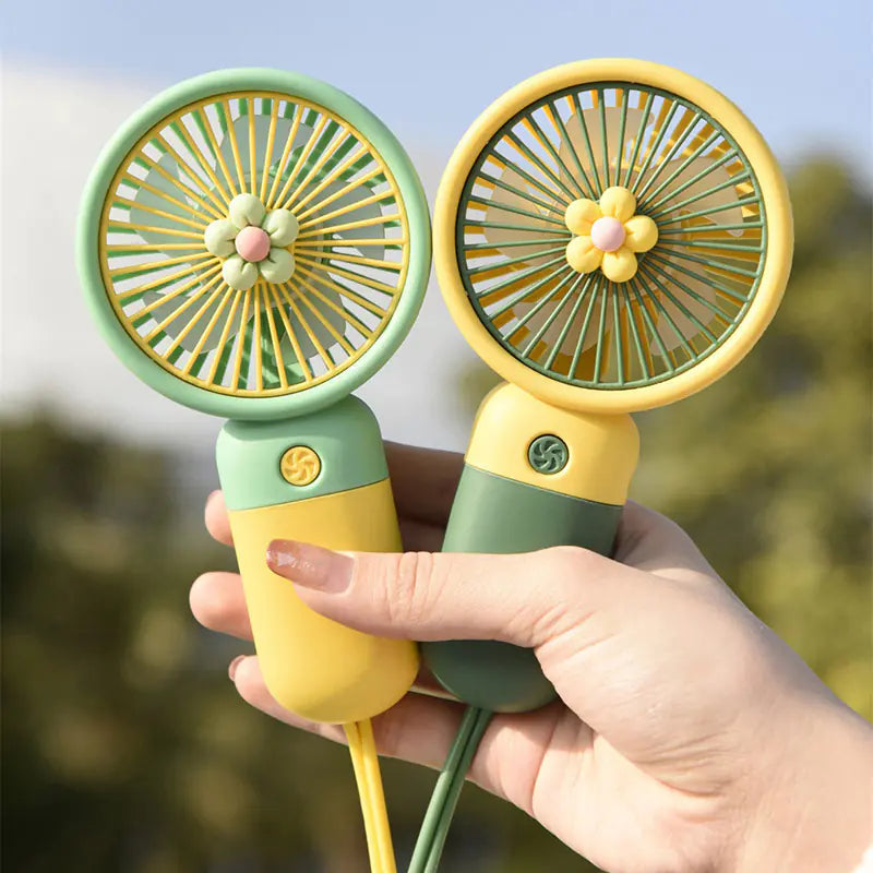 Portable USB Handheld Fan with Cute Floral Design