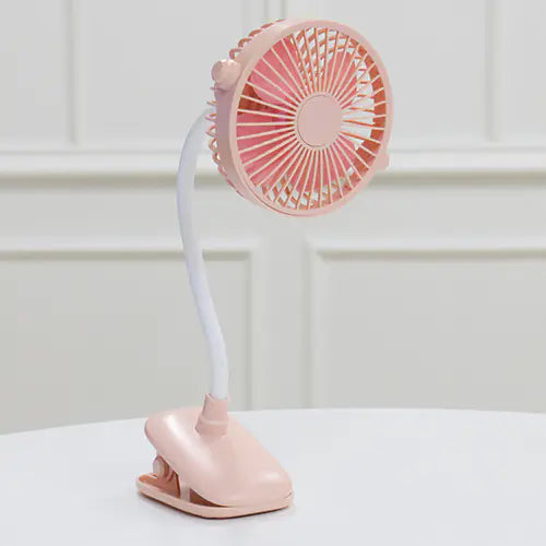 Rechargeable Clip Fan with Colorful LED Lights
