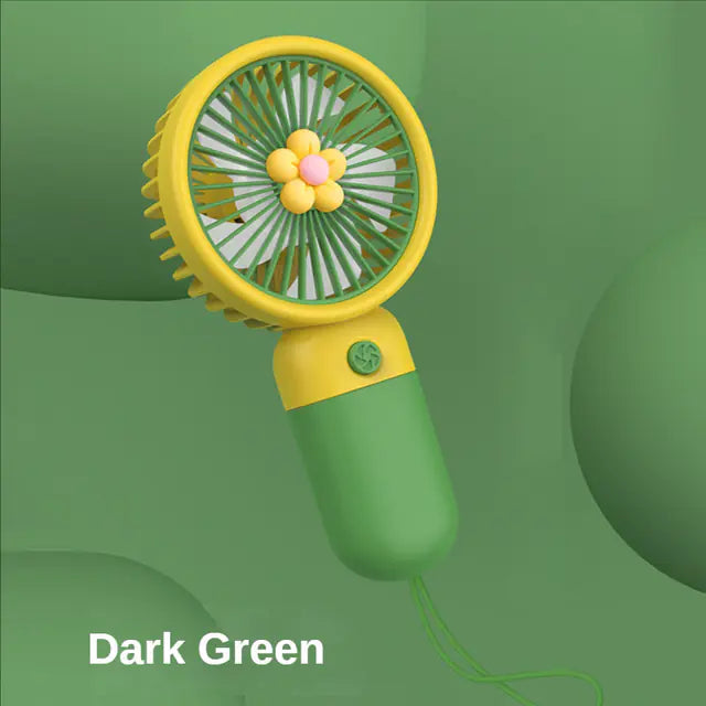 Portable USB Handheld Fan with Cute Floral Design